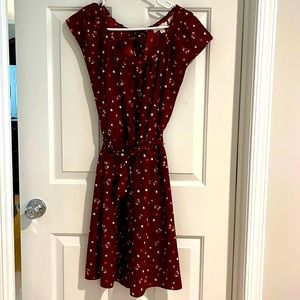 Cute short dress to match with booties. Fall colors. Cherry print.
